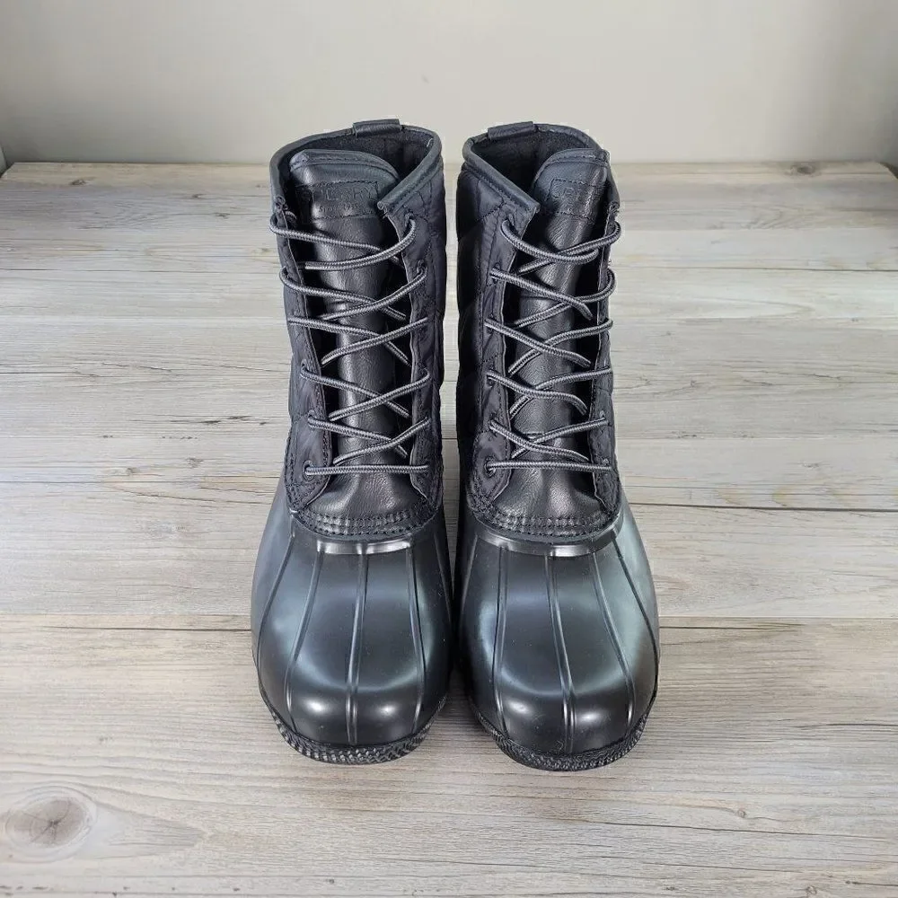 Sperry Black Saltwater Duck Boots Sz 9.5
